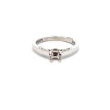 Tacori 0.09 Carat Round Brilliant Diamond 18 Karat White Gold Semi Mount Ring