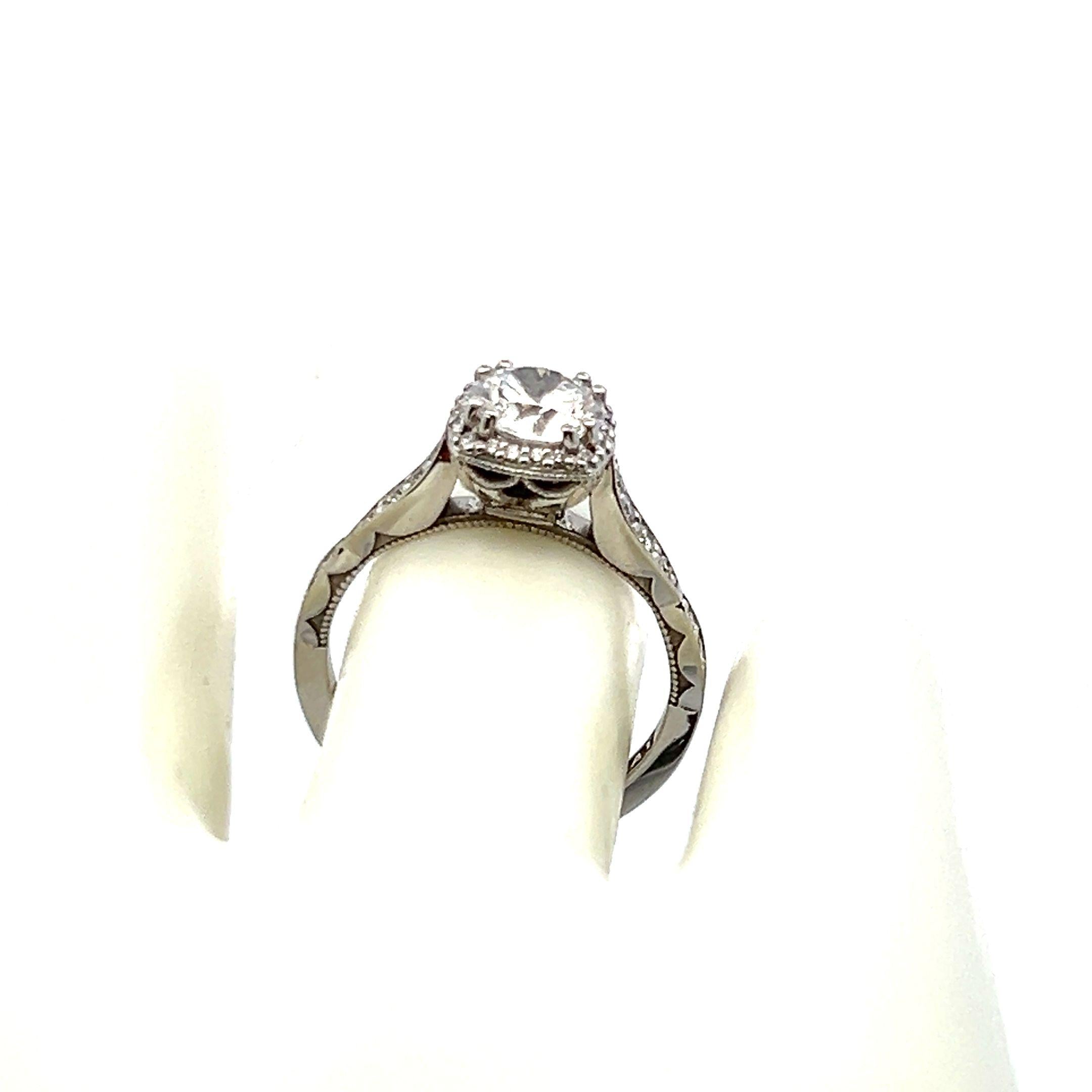 Tacori 18K White Gold Engagement Ring 1.25ct Lab-Grown & 0.25ct Natural Diamonds