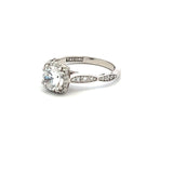 Tacori 1.25 Carat CZ 0.25 Carat Round Brilliant Diamond 18K WG Semi Mount Ring