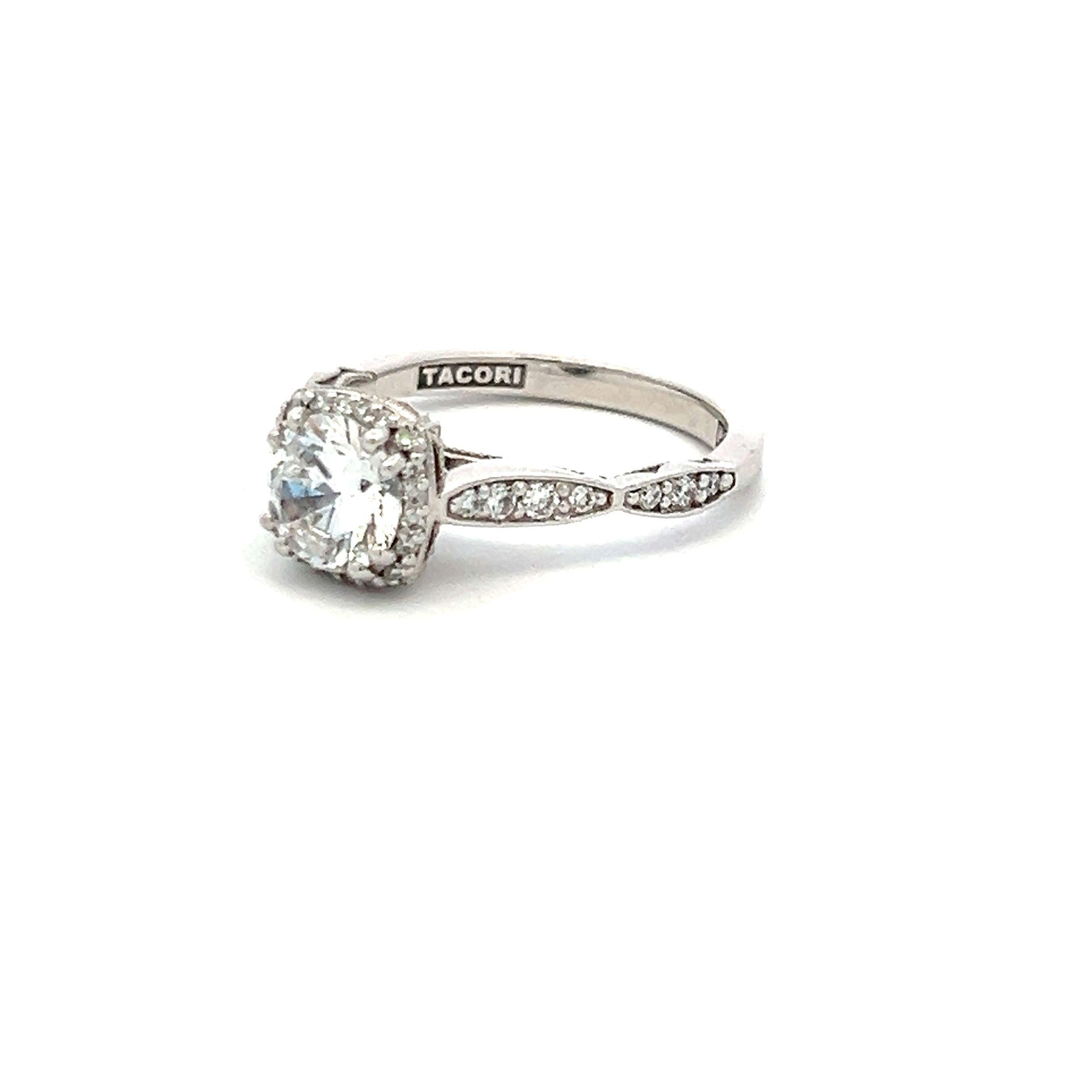 Tacori 18K White Gold Engagement Ring 1.25ct Lab-Grown & 0.25ct Natural Diamonds