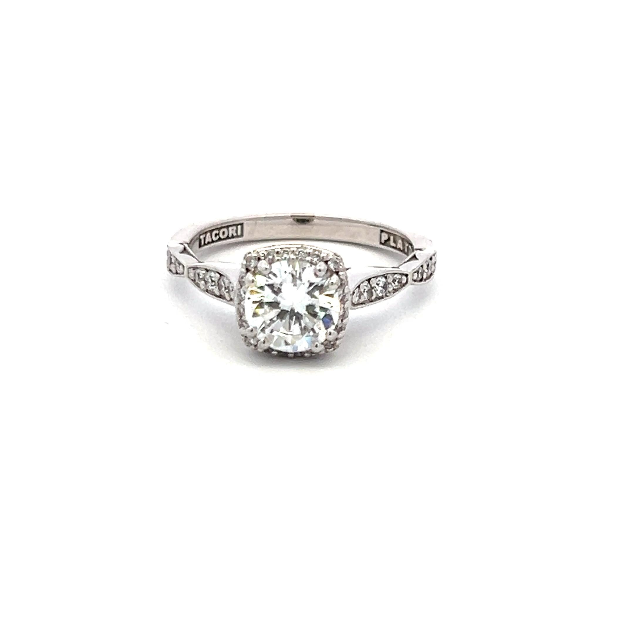 Tacori 18K White Gold Engagement Ring 1.25ct Lab-Grown & 0.25ct Natural Diamonds