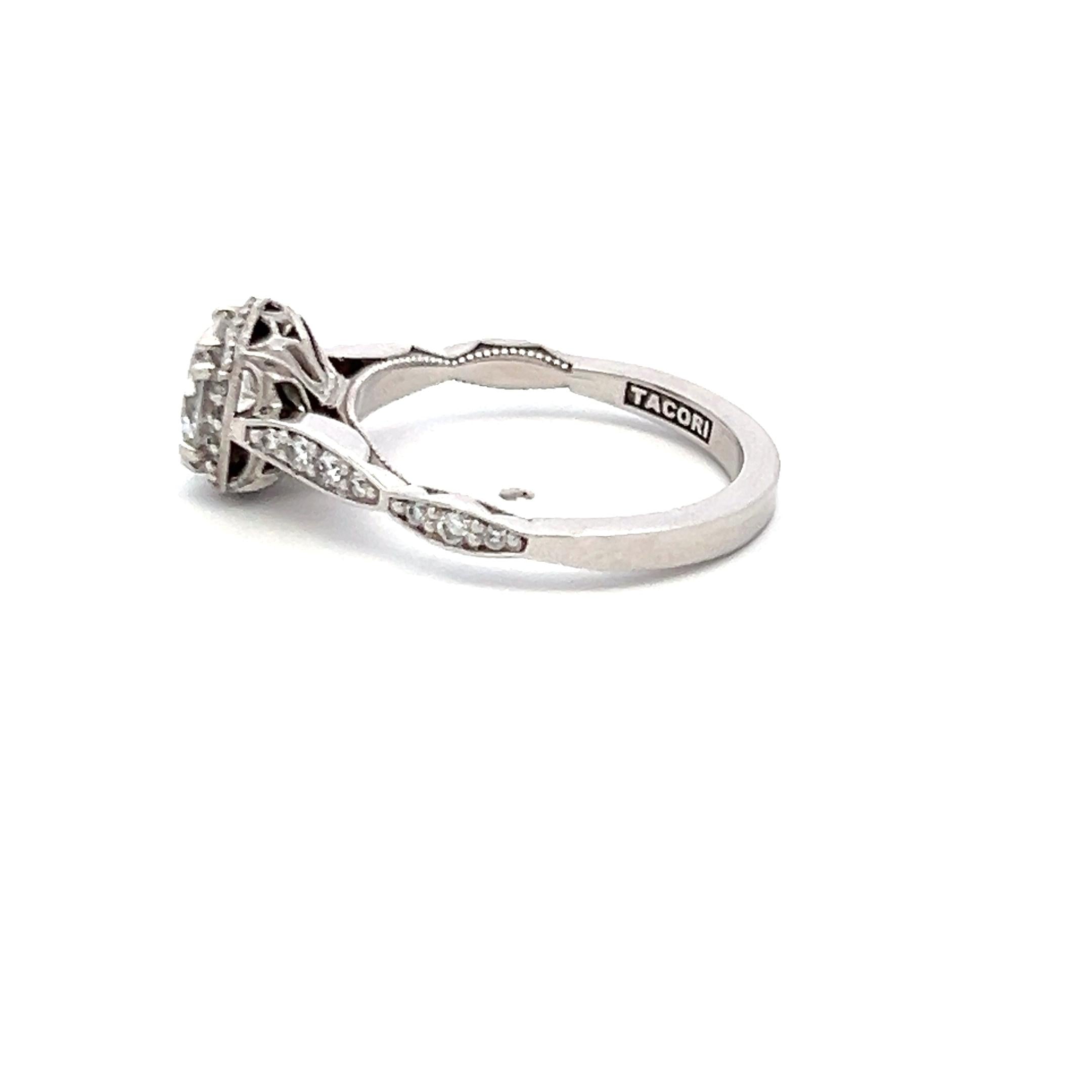 Tacori 18K White Gold Engagement Ring 1.25ct Lab-Grown & 0.25ct Natural Diamonds
