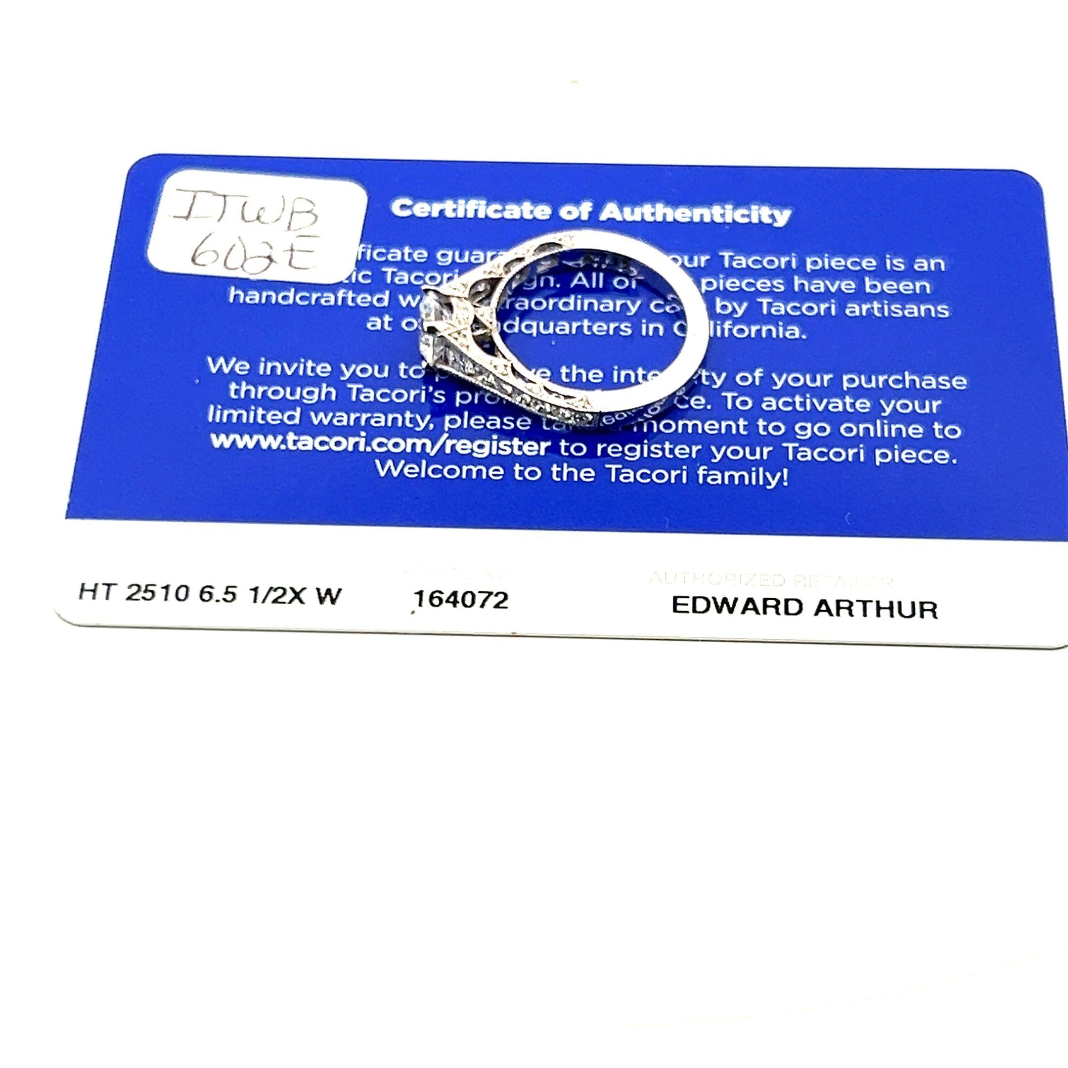 Tacori 18K White Gold Engagement Ring 1ct Lab-Grown and 0.62ct Natural Diamonds