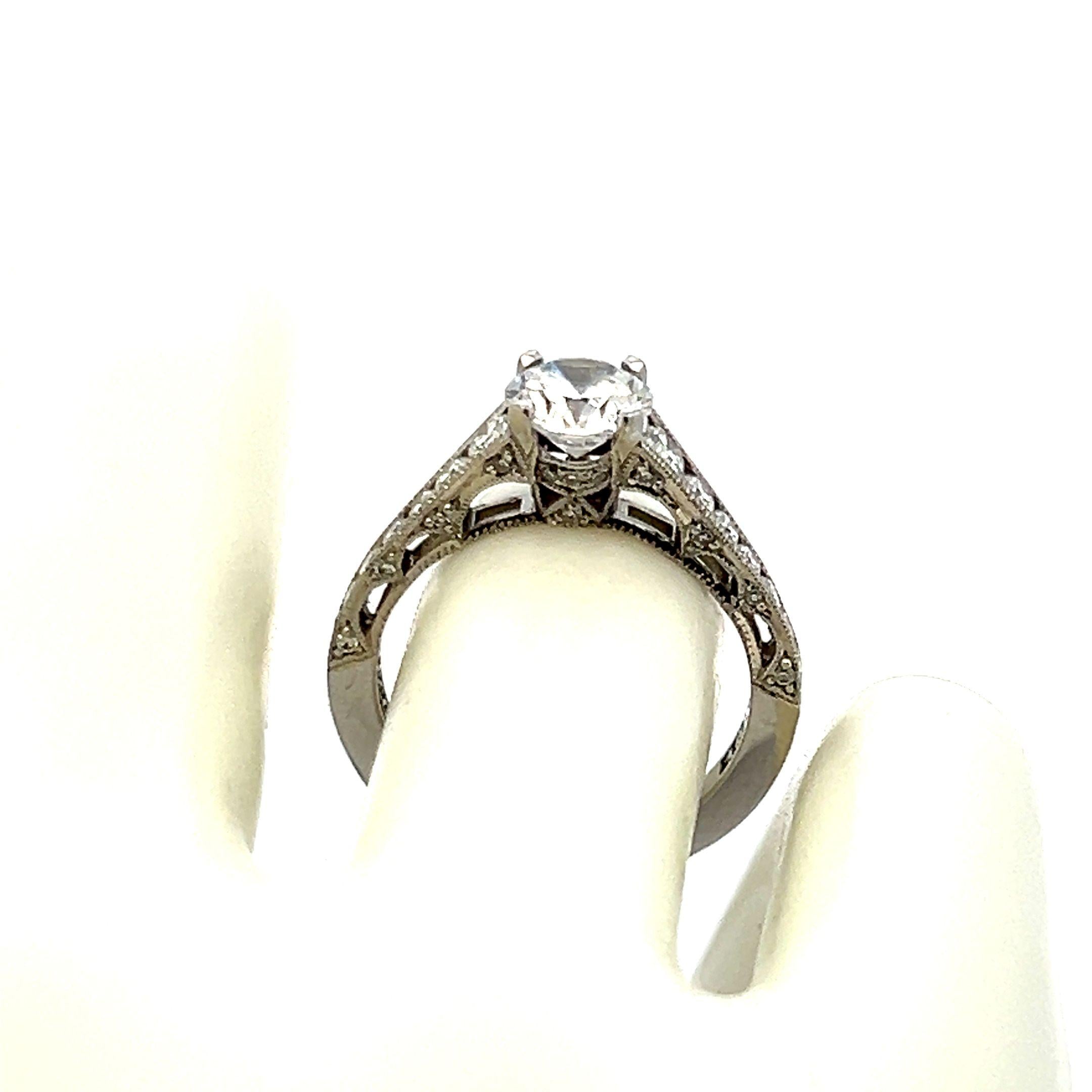 Tacori 18K White Gold Engagement Ring 1ct Lab-Grown and 0.62ct Natural Diamonds