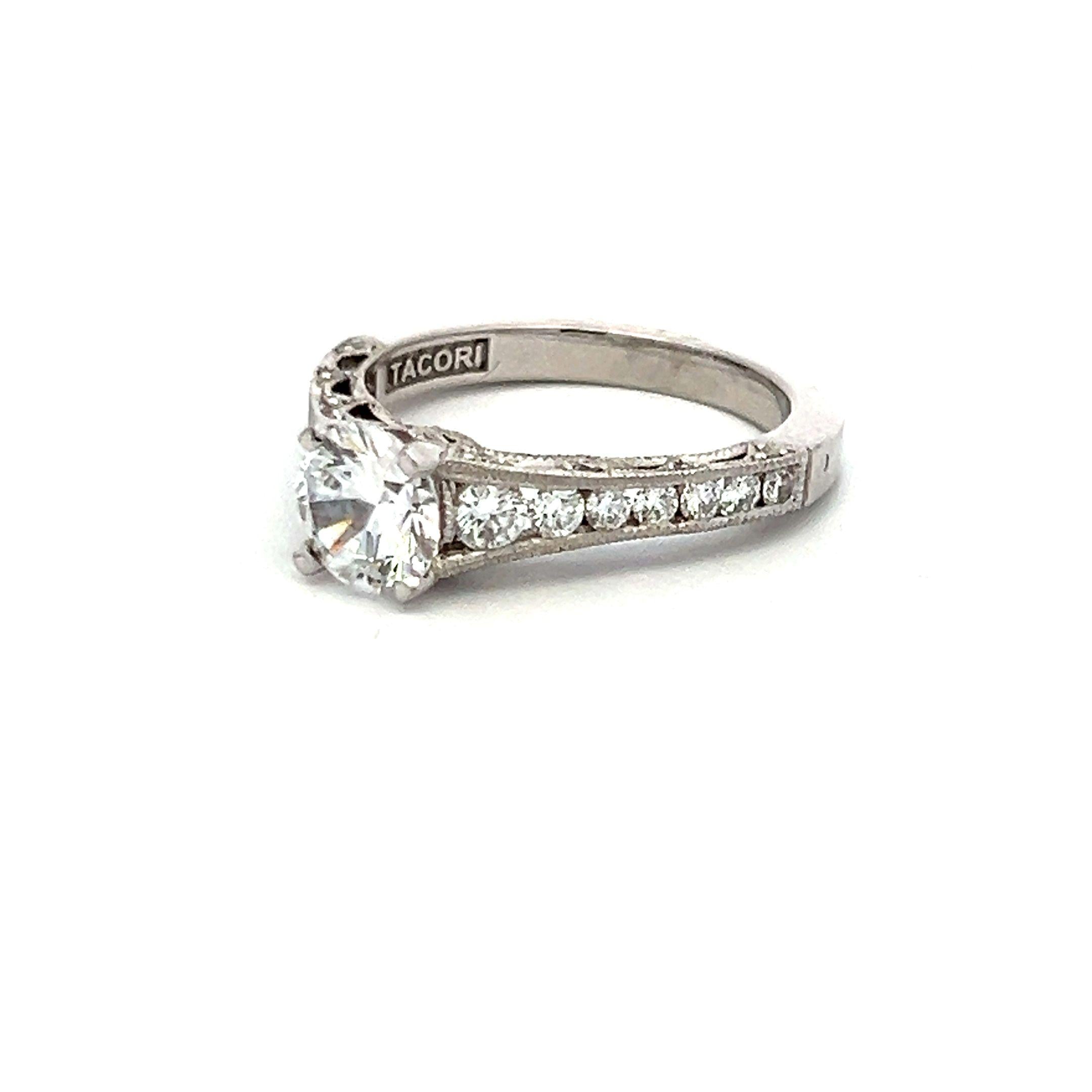 Tacori 18K White Gold Engagement Ring 1ct Lab-Grown and 0.62ct Natural Diamonds