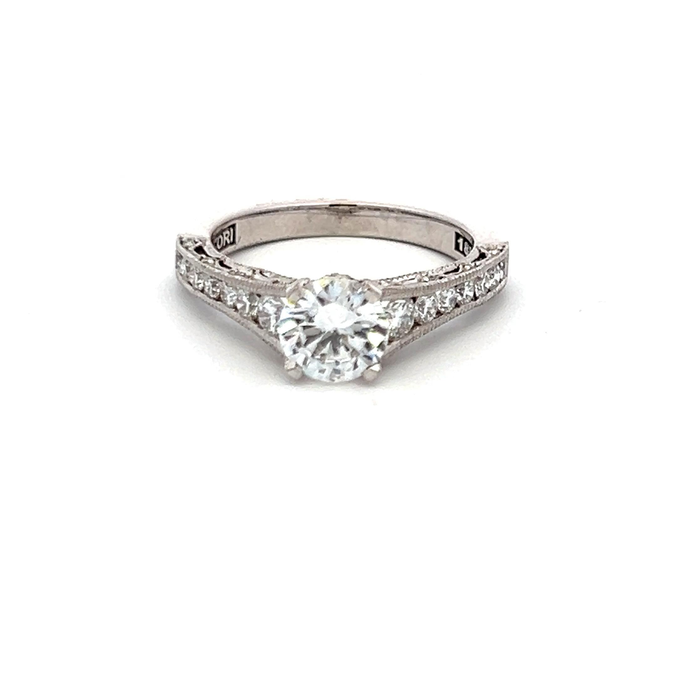 Tacori 18K White Gold Engagement Ring 1ct Lab-Grown and 0.62ct Natural Diamonds