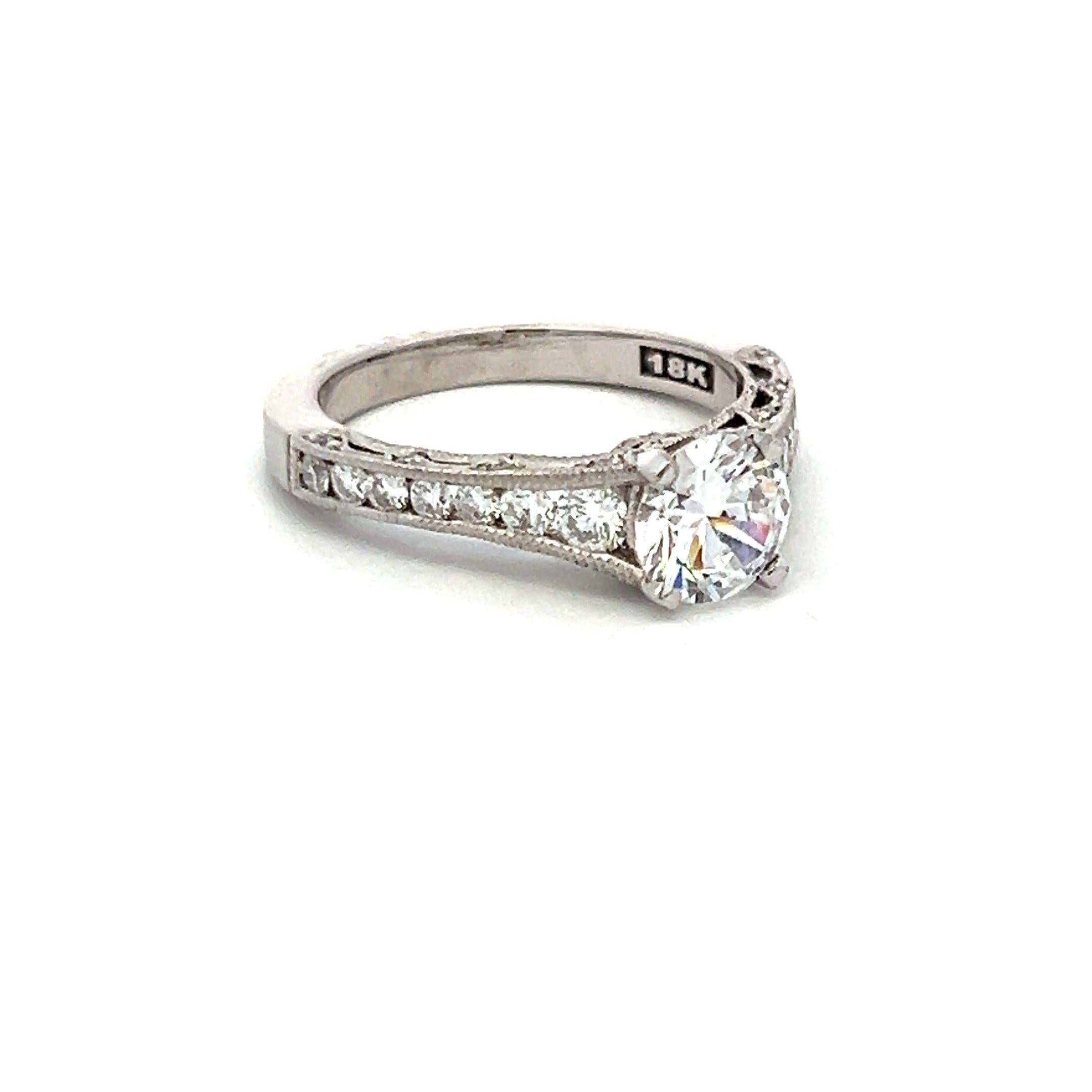 Tacori 18K White Gold Engagement Ring 1ct Lab-Grown and 0.62ct Natural Diamonds