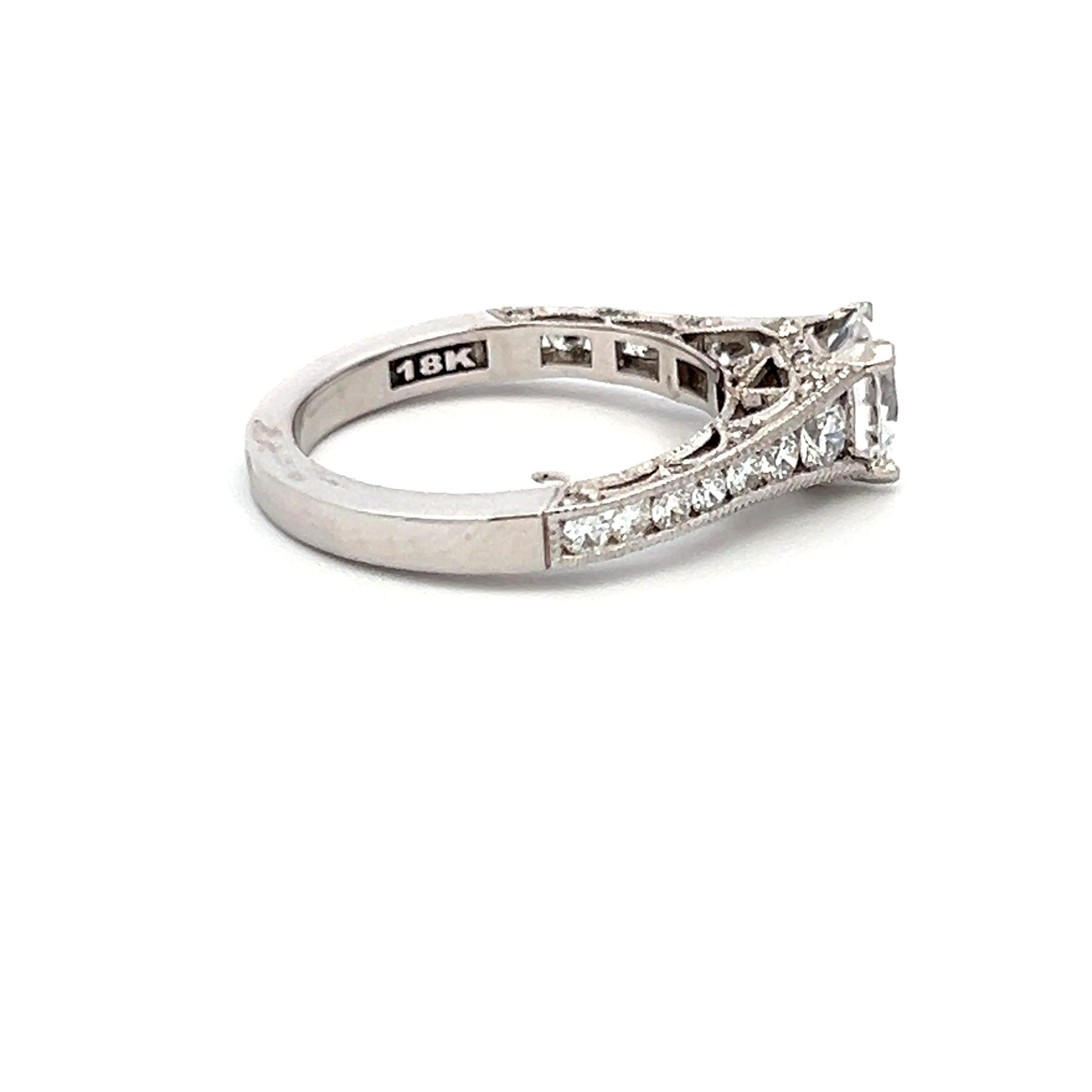 Tacori 18K White Gold Engagement Ring 1ct Lab-Grown and 0.62ct Natural Diamonds