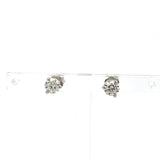 0.64 Carat Round Brilliant E SI1 Diamond 14 Karat White Gold Stud Earrings