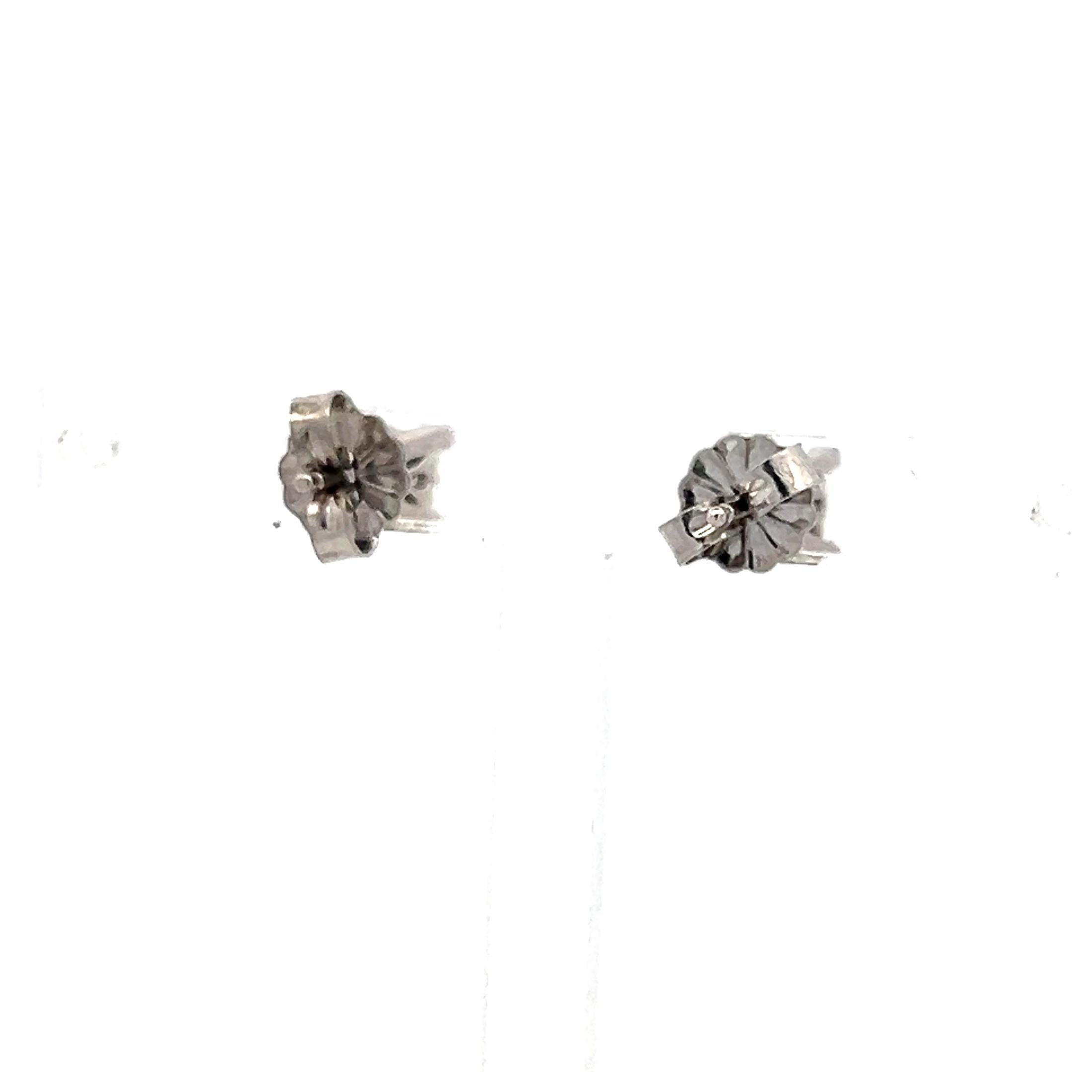 0.82 Carat Princess Cut I VS1 Diamond 14 Karat White Gold Stud Earrings