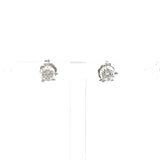 0.61 Carat Round Brilliant G VS2 Diamond 14 Karat White Gold Stud Earrings