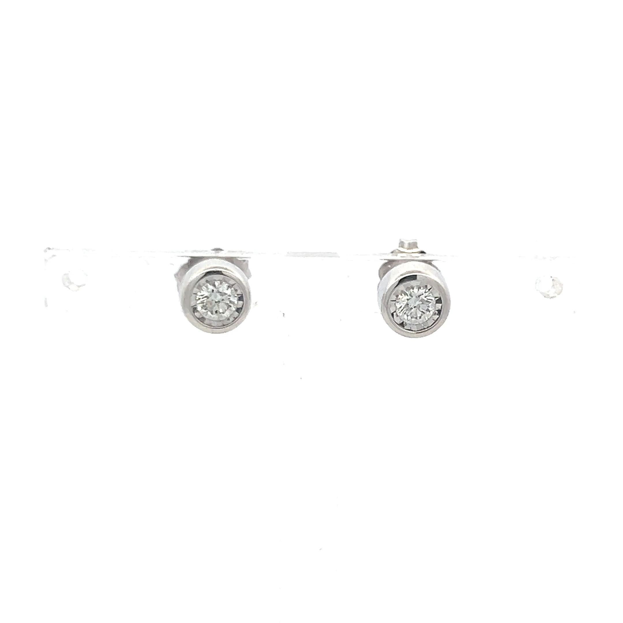 0.25 Carat Round Brilliant F SI1 Diamond 14 Karat White Gold Stud Earrings