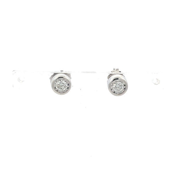 0.25 Carat Round Brilliant F SI1 Diamond 14 Karat White Gold Stud Earrings