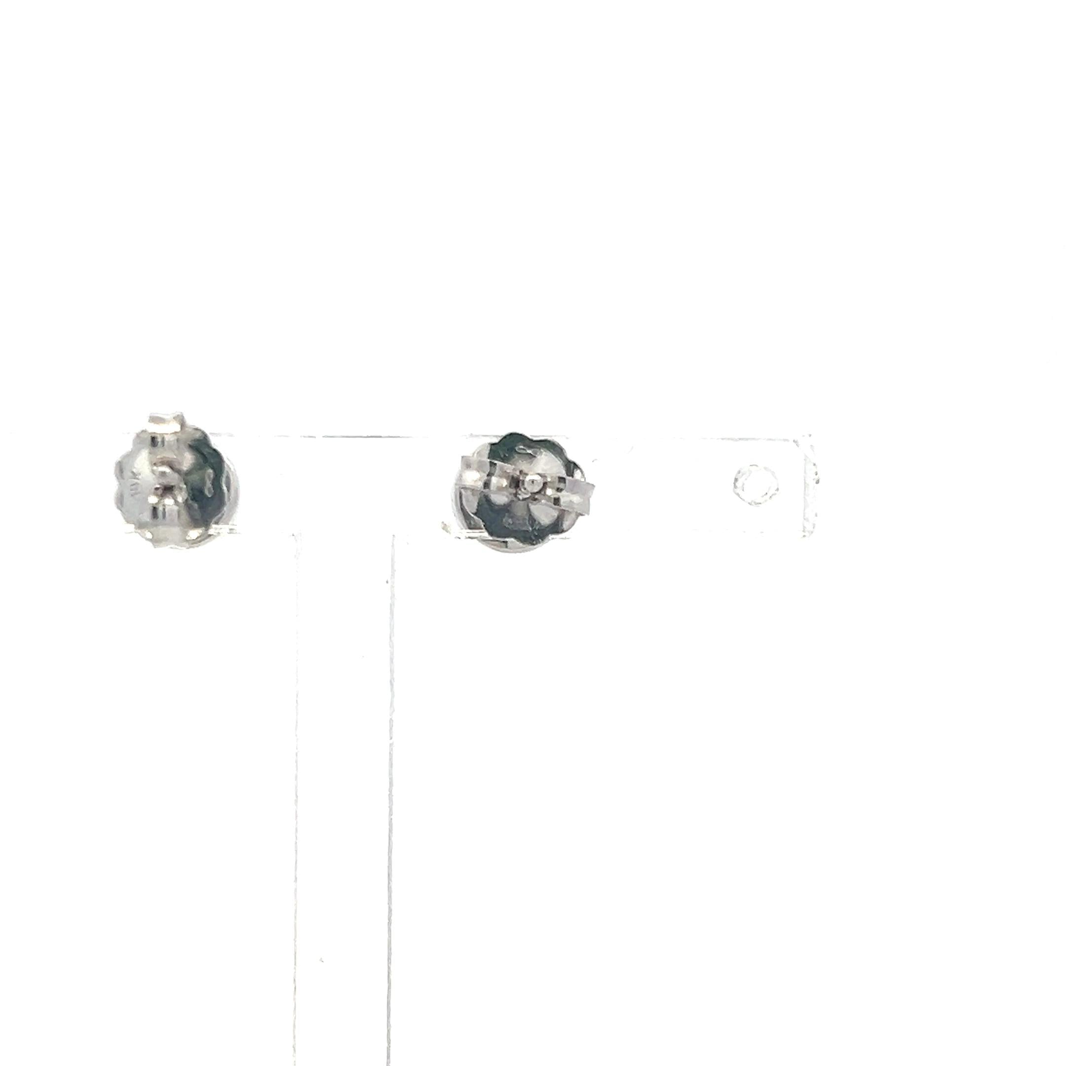 0.25 Carat Round Brilliant F SI1 Diamond 14 Karat White Gold Stud Earrings