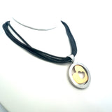 Bvlgari Tondo Heart 18 Karat Two Tone Gold Pendant Necklace