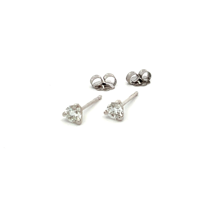 0.38 Carat Round Brilliant H SI1 Diamond 14 Karat White Gold Stud Earrings