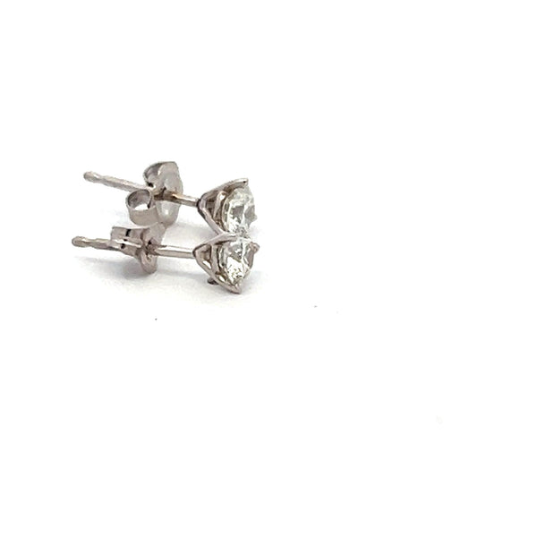 0.48 Carat Round Brilliant Diamond 14 Karat White Gold Stud Earrings