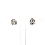 0.50 Carat Round Brilliant Diamond 14 Karat White Gold Stud Earrings