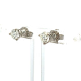 0.70 Carat Round Brilliant Diamond 14 Karat White Gold Stud Earrings