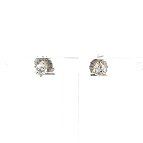 0.31 Carat Round Brilliant Diamond 14 Karat White Gold Stud Earrings