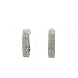 1.05 Carat Round Brilliant G VS1 Diamond 14 Karat White Gold Hoop Earrings