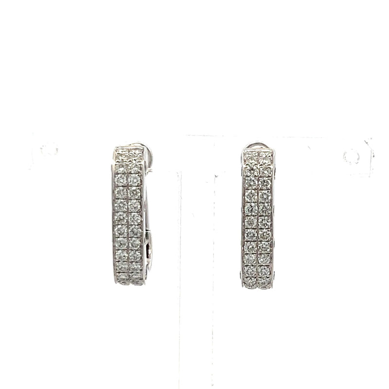 1.05 Carat Round Brilliant G VS1 Diamond 14 Karat White Gold Hoop Earrings