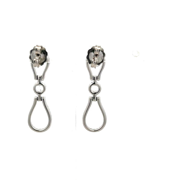 0.40 Carat Round Brilliant G VS1 Diamond 14 Karat White Gold Dangling Earrings