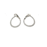 0.40 Carat Round Brilliant G VS1 Diamond 14 Karat White Gold Hoop Earrings