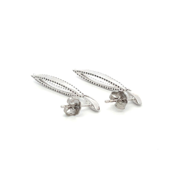 0.25 Carat Round Brilliant Diamond 14K White Gold/Platinum Dangling Earrings