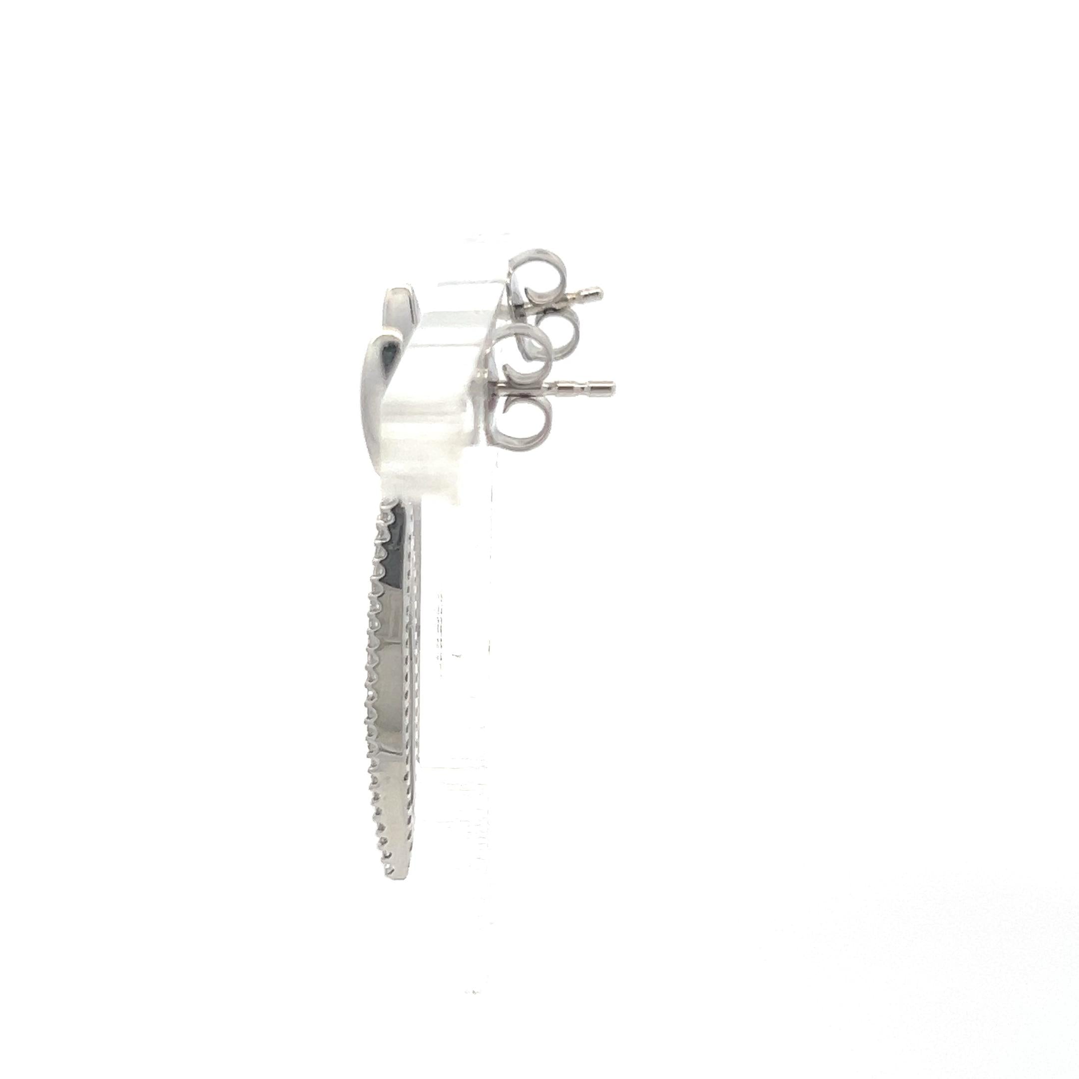 0.25 Carat Round Brilliant Diamond 14K White Gold/Platinum Dangling Earrings