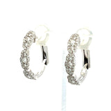 0.62 Carat Round Brilliant G VS1 Diamond 14 Karat White Gold Hoop Earrings