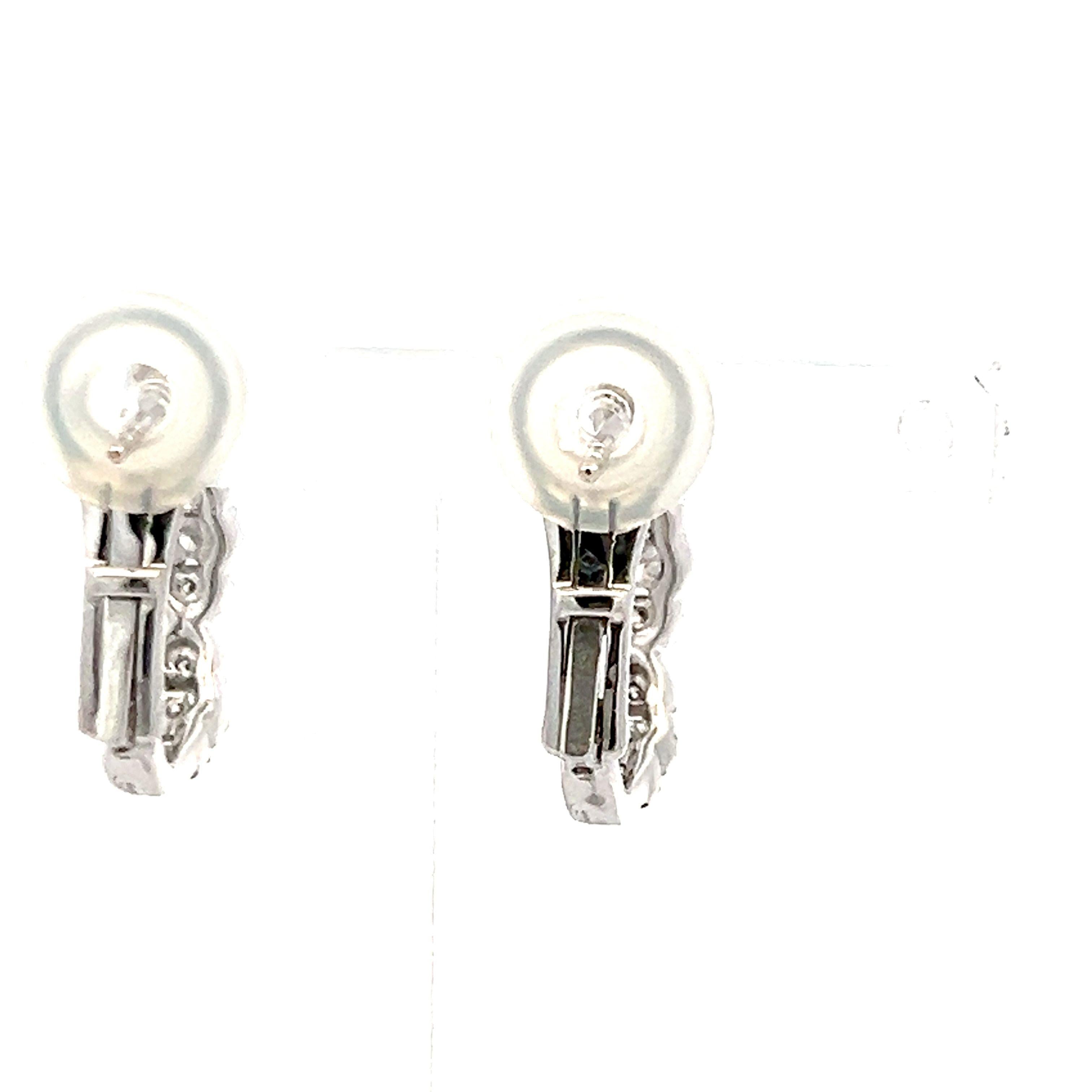 0.62 Carat Round Brilliant G VS1 Diamond 14 Karat White Gold Hoop Earrings