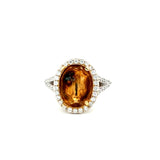 0.70 Carat Round Brilliant H SI1 Diamond 18 Karat Yellow Gold Semi Mount Ring