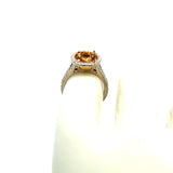 0.70 Carat Round Brilliant H SI1 Diamond 18 Karat Yellow Gold Semi Mount Ring