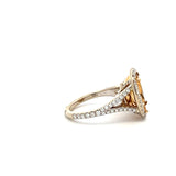 0.70 Carat Round Brilliant H SI1 Diamond 18 Karat Yellow Gold Semi Mount Ring