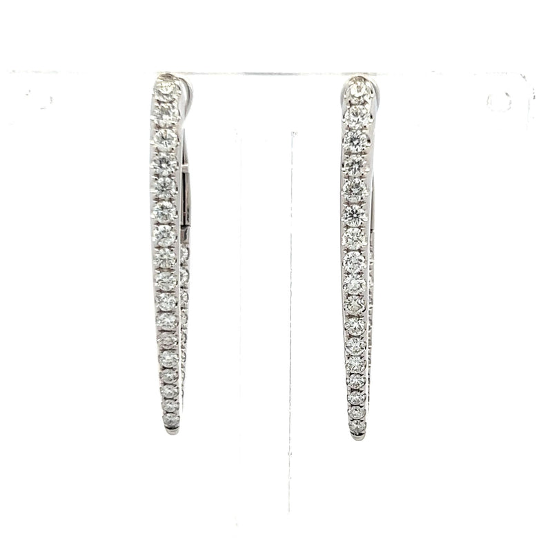 1.14 Carat Round Brilliant G VS2 Diamond 14 Karat White Gold Hoop Earrings