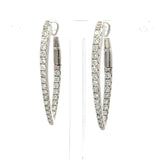 1.14 Carat Round Brilliant G VS2 Diamond 14 Karat White Gold Hoop Earrings