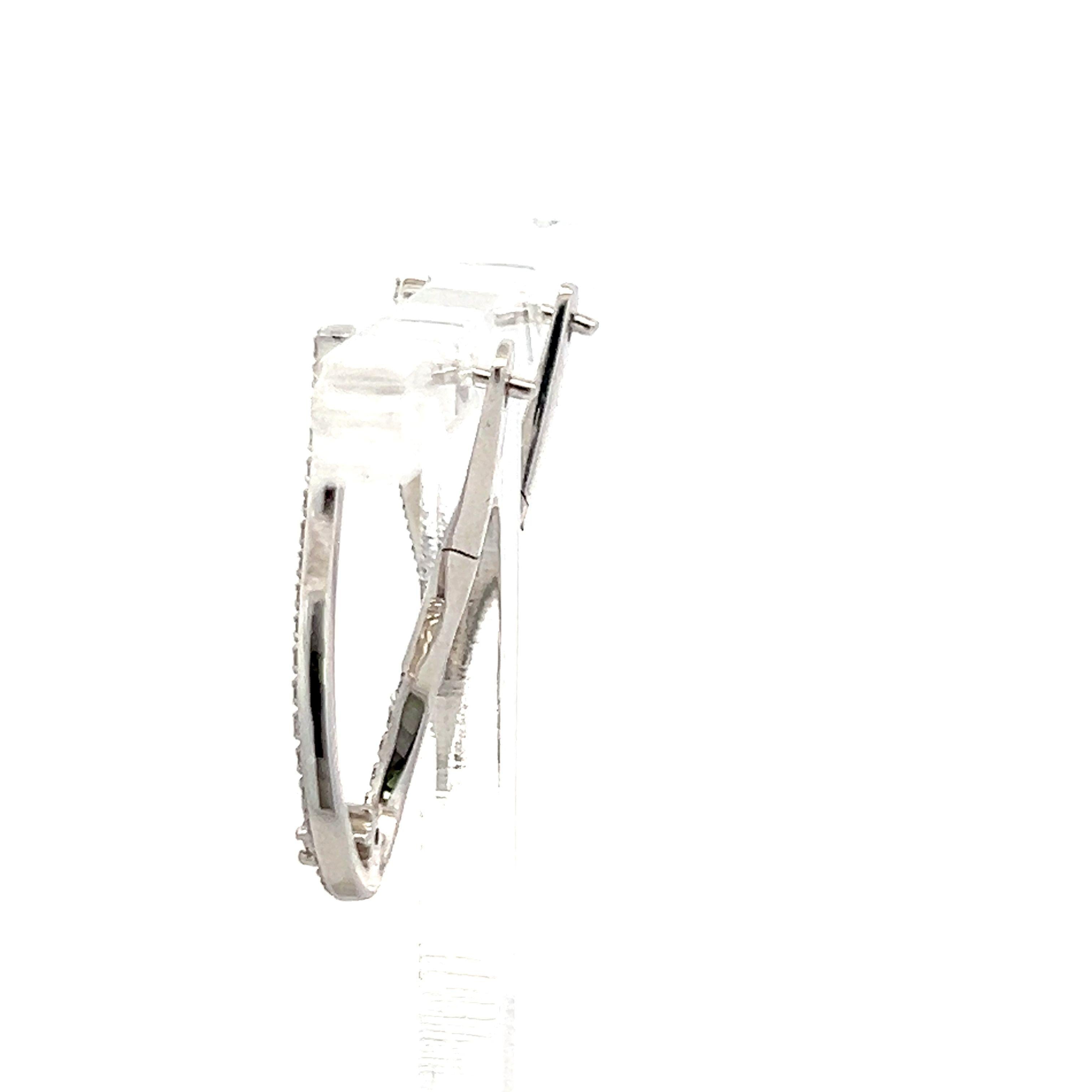 0.41 Carat Round Brilliant G VS2 Diamond 14 Karat White Gold Hoop Earrings