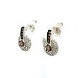 0.50 Carat Round Brilliant Diamond 14 Karat White Gold Dangling Earrings