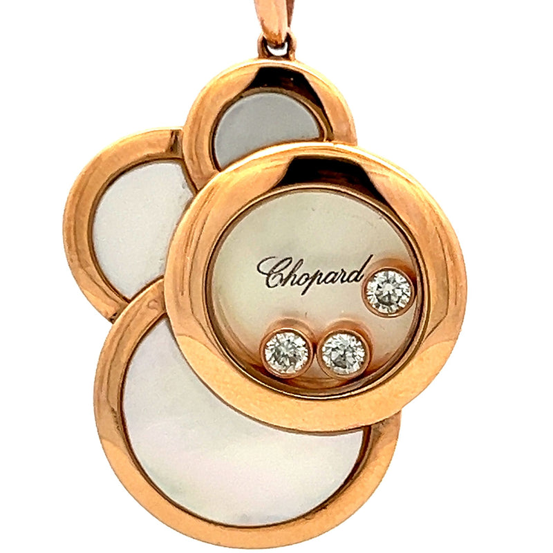 Chopard 0.45 Carat Round Brilliant G VS1 Diamond 18 Karat Rose Gold Pandent