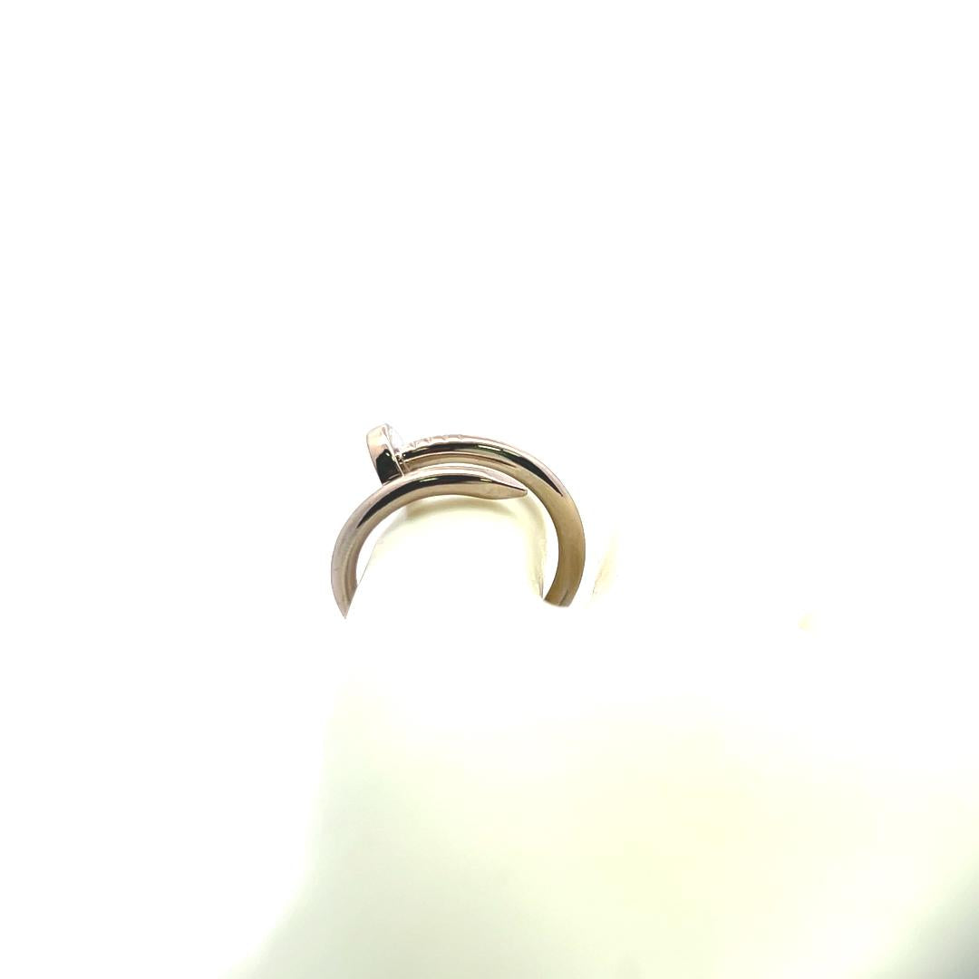 Cartier 18 Karat White Gold Juste Un Clou Ring Size 8 with box and paper