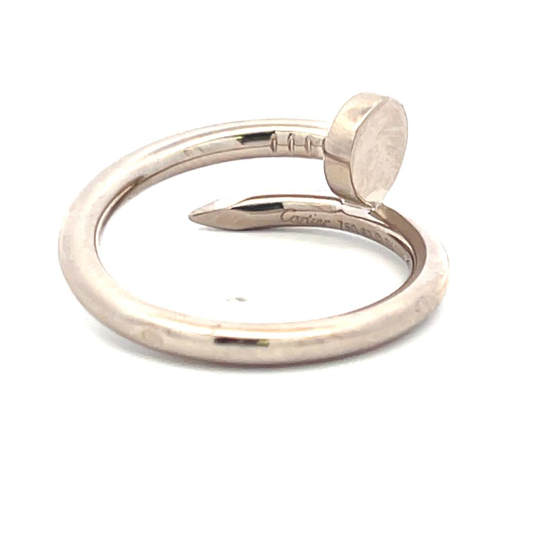 Cartier 18 Karat White Gold Juste Un Clou Ring Size 8 with box and paper