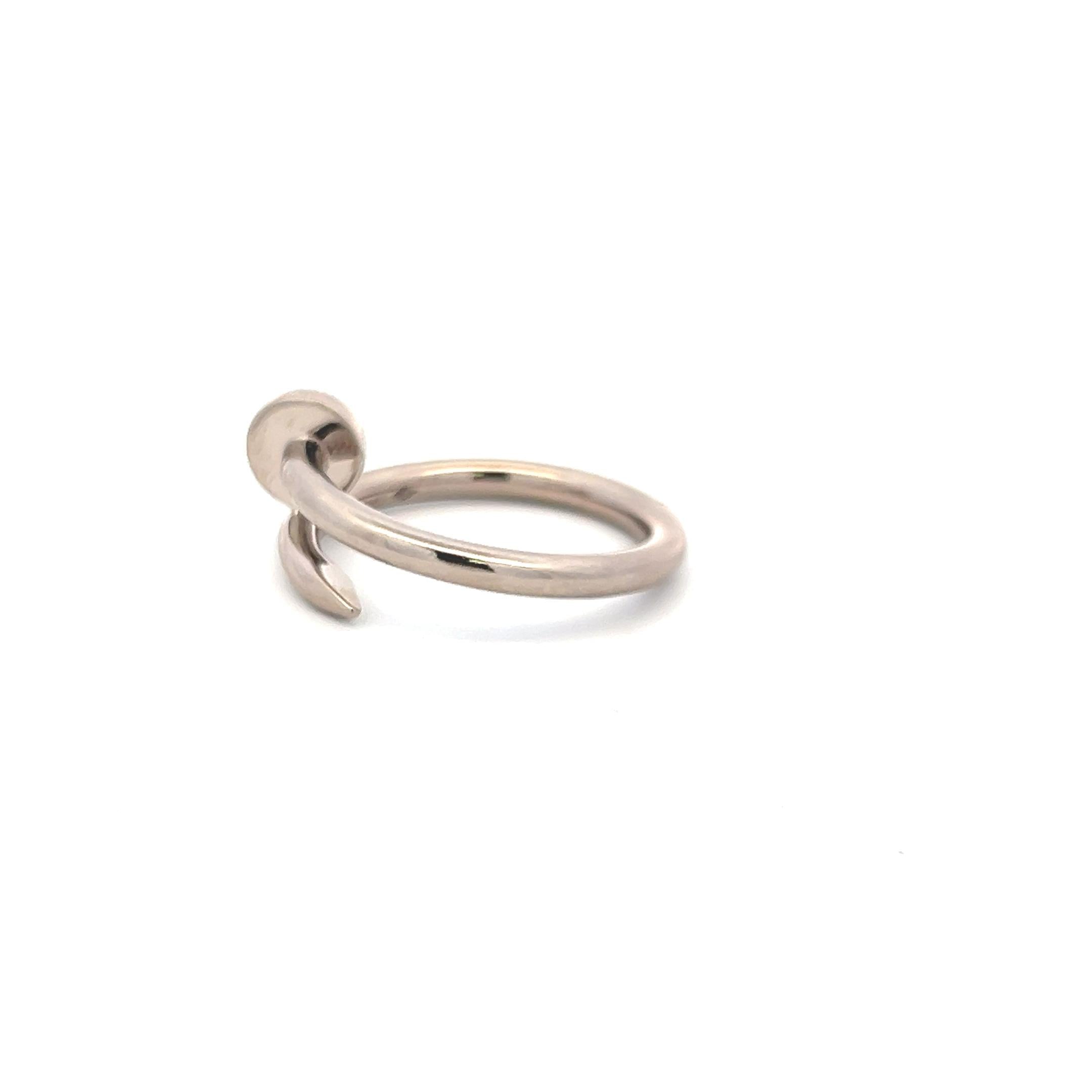 Cartier 18 Karat White Gold Juste Un Clou Ring Size 8 with box and paper