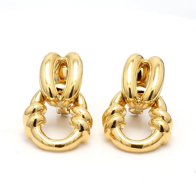 David Webb Vintage 18.50 Grams 18 Karat Yellow Gold Clip On Earrings