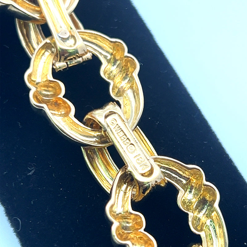 David Webb Vintage 62.30 Grams 18 Karat Yellow Gold Link Bracelet