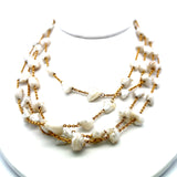 9.6 to 13.10MM Baroque Pearl 14 Karat Yellow Gold Chain Necklace