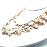 9.6 to 13.10MM Baroque Pearl 14 Karat Yellow Gold Chain Necklace