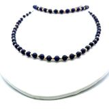 6MM Lapis Lazuli Vintage 30.20 grams 14 Karat Yellow Gold Beed Necklace