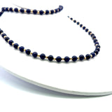 6MM Lapis Lazuli Vintage 30.20 grams 14 Karat Yellow Gold Beed Necklace