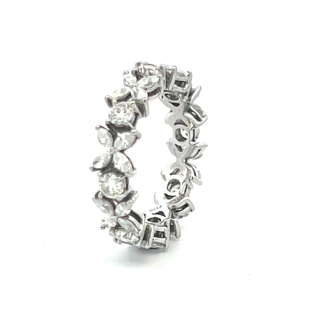 Tiffany & Co 1.93 Carat Round  and Marquis Diamond Platinum Enternity Band Ring
